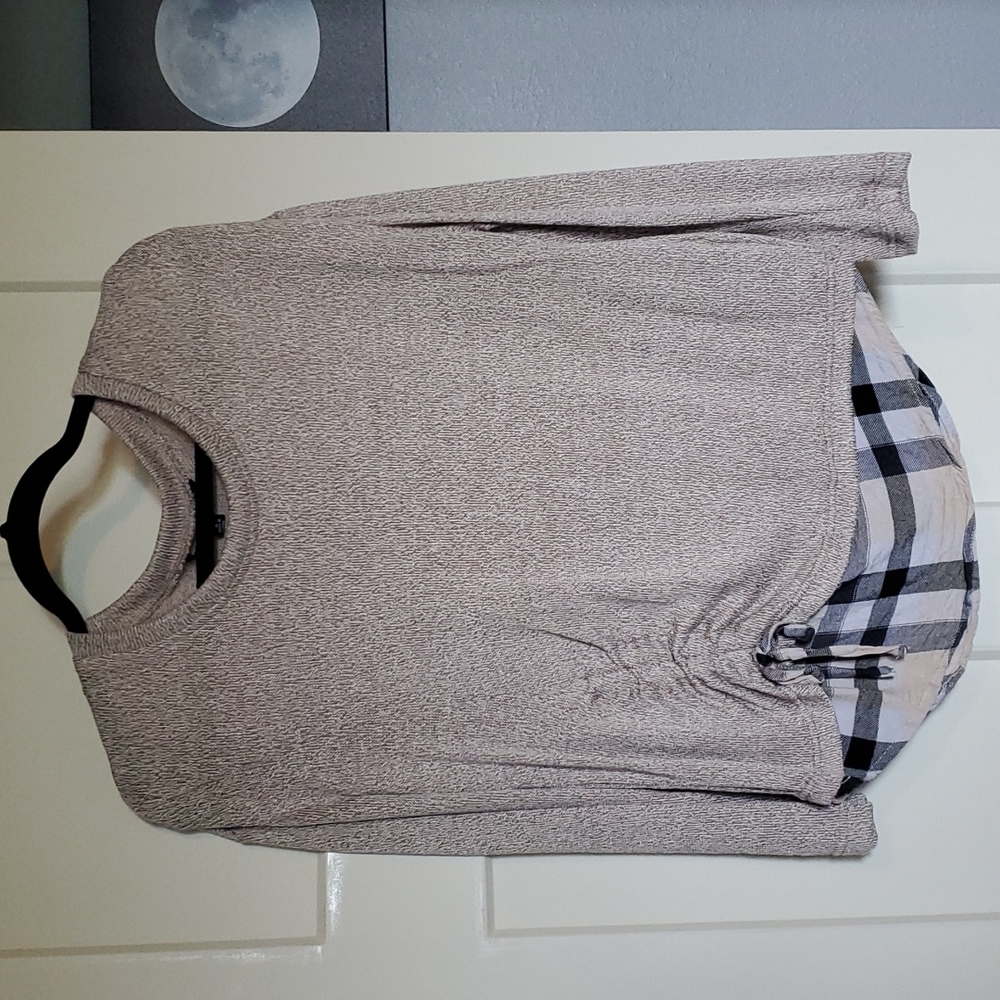 Zac & Rachel Lightweight Sweater, Peekaboo Plaid Faux Layer